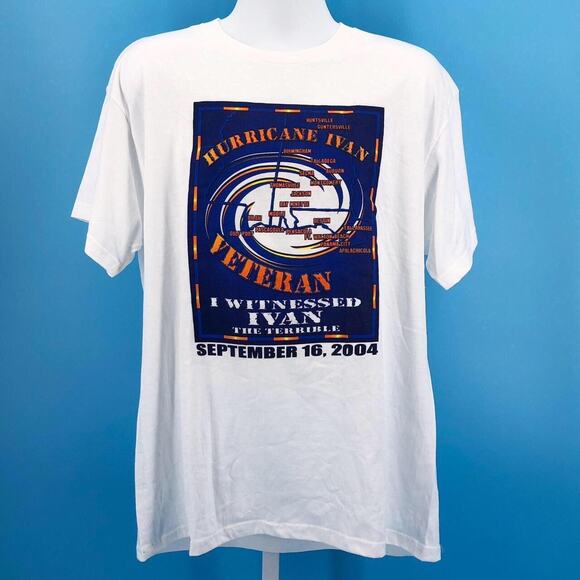 Hurricane Ivan Veteran I Witnessed Ivan The Terrible tshirt Y2K vintage - Picture 1 of 4